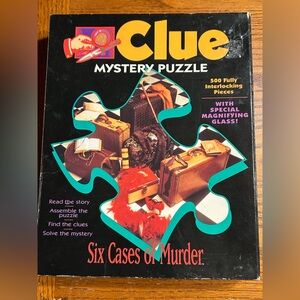 Vintage c1992 Clue Mystery Puzzle - “Six Cases of Murder”